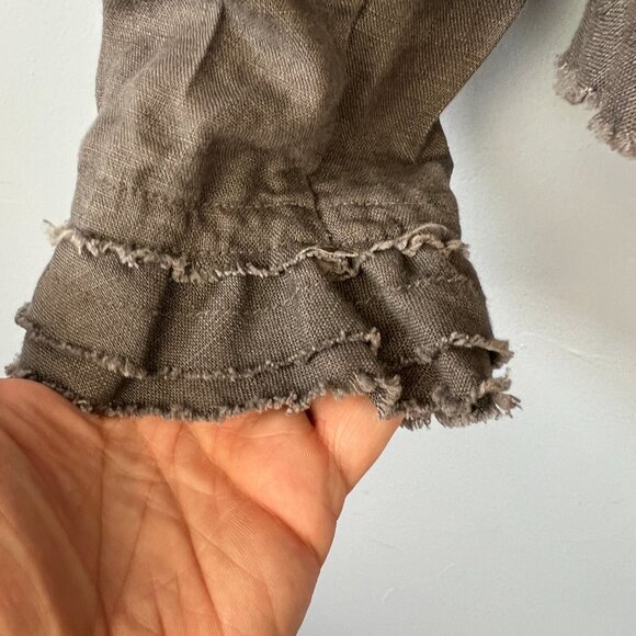 INC International Concepts Charcoal Gray Linen Jacket Size L Boho Lagenlook - Picture 5 of 7